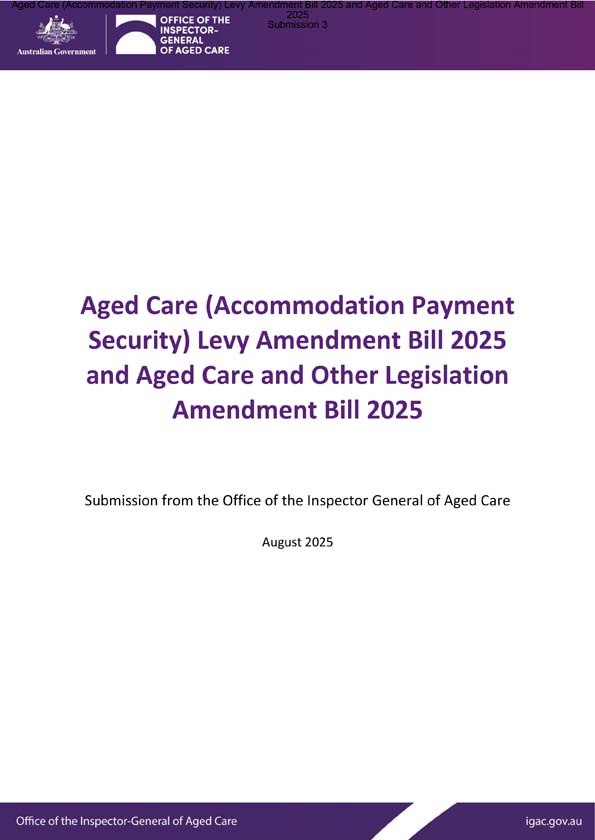 Submission to Aged Care and Other Legislation Amendment Bill 2025
