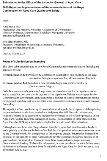 OIGAC 2025 progress report – Submission – A. Howe and B. Spies-Butcher