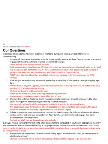 My Aged Care Review – Submission – Brimbank City Council