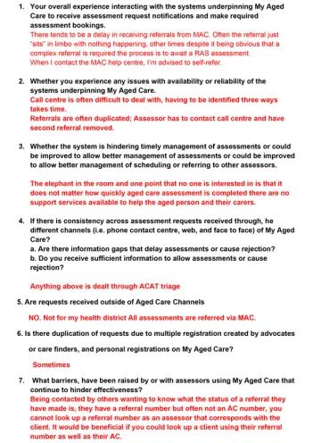 My Aged Care Review – Submission – North West Hospital and Health Service