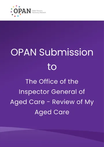 My Aged Care Review – Submission – Older Persons Advocacy Network